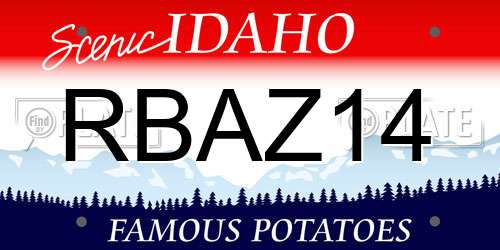 RBAZ14 Idaho License Plate