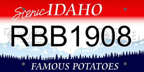 RBB1908 Idaho License Plate