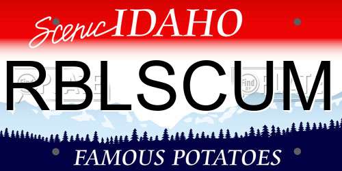 RBLSCUM Idaho License Plate