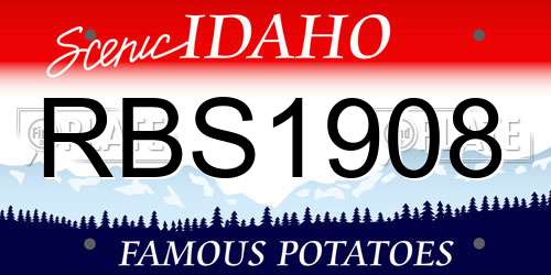 RBS1908 Idaho License Plate