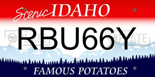 RBU66Y Idaho License Plate