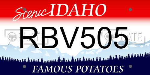 RBV505 Idaho License Plate