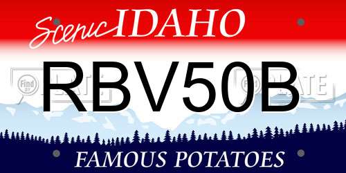 RBV50B Idaho License Plate