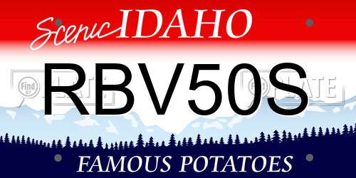 RBV50S Idaho License Plate