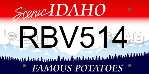 RBV514 Idaho License Plate