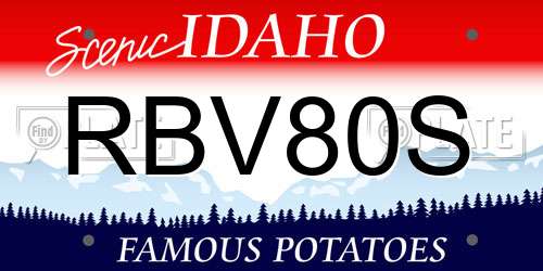 RBV80S Idaho License Plate