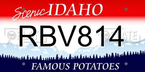 RBV814 Idaho License Plate