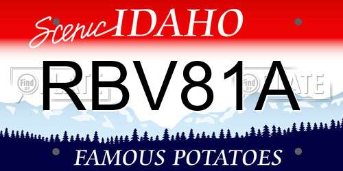RBV81A Idaho License Plate
