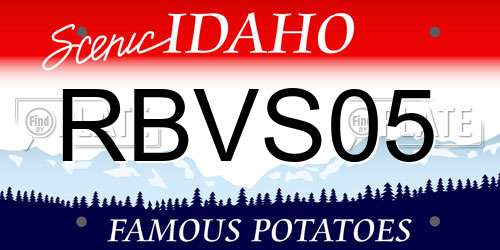RBVS05 Idaho License Plate