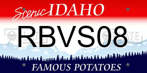 RBVS08 Idaho License Plate