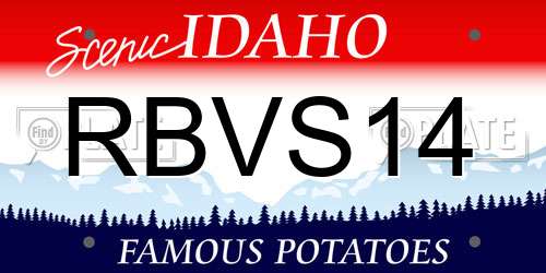 RBVS14 Idaho License Plate