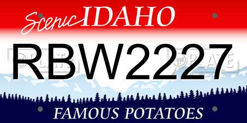 RBW2227 Idaho License Plate