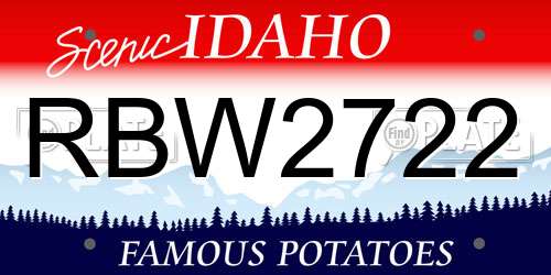 RBW2722 Idaho License Plate