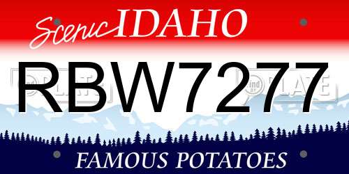 RBW7277 Idaho License Plate