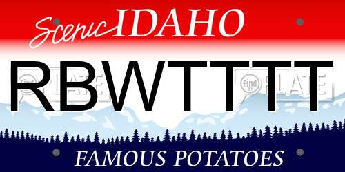 RBWTTTT Idaho License Plate