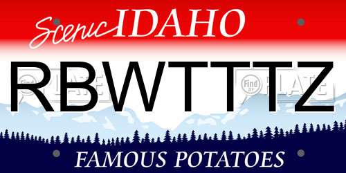RBWTTTZ Idaho License Plate