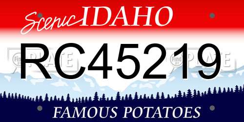 RC45219 Idaho License Plate