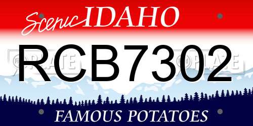 RCB7302 Idaho License Plate