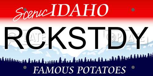 RCKSTDY Idaho License Plate