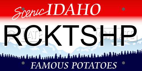 RCKTSHP Idaho License Plate