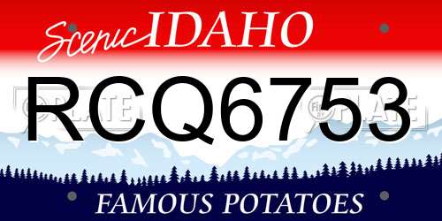 RCQ6753 Idaho License Plate