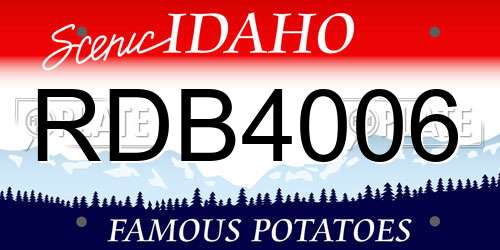 RDB4006 Idaho License Plate