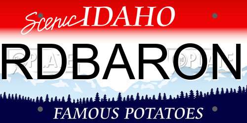 RDBARON Idaho License Plate