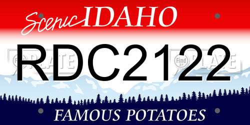 RDC2122 Idaho License Plate