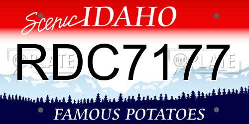 RDC7177 Idaho License Plate