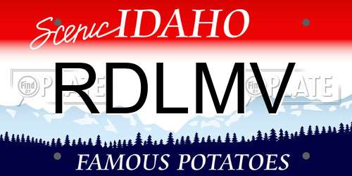 RDLMV Idaho License Plate