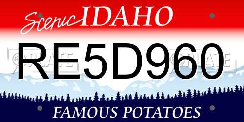 RE5D960 Idaho License Plate
