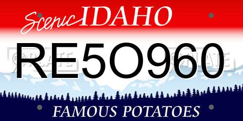 RE5O960 Idaho License Plate