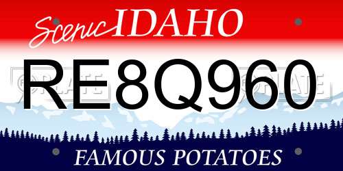 RE8Q960 Idaho License Plate