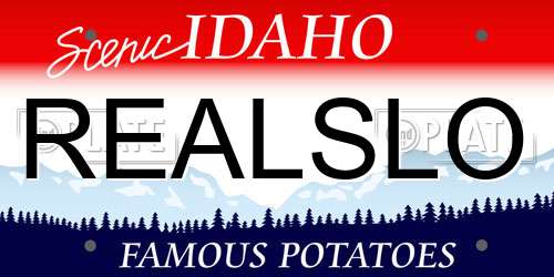 REALSLO Idaho License Plate