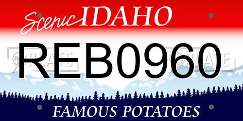 REB0960 Idaho License Plate