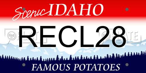 RECL28 Idaho License Plate