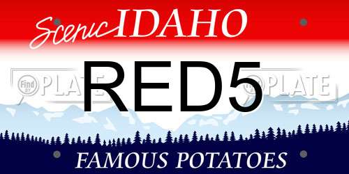 RED5 Idaho License Plate
