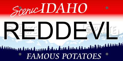 REDDEVL Idaho License Plate