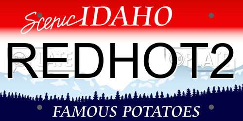 REDHOT2 Idaho License Plate