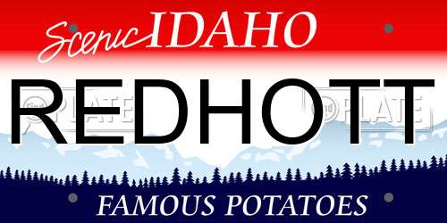 REDHOTT Idaho License Plate