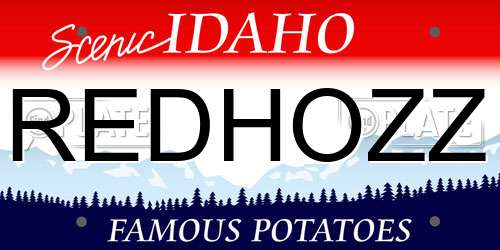 REDHOZZ Idaho License Plate