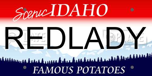 REDLADY Idaho License Plate