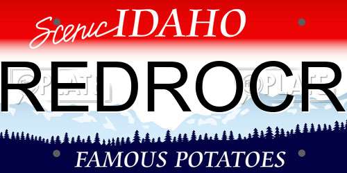 REDROCR Idaho License Plate