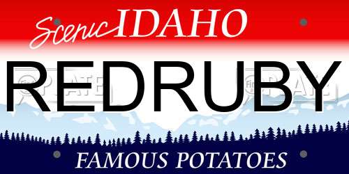 REDRUBY Idaho License Plate