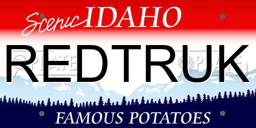 REDTRUK Idaho License Plate