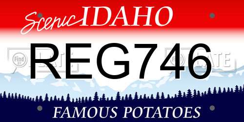 REG746 Idaho License Plate