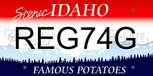 REG74G Idaho License Plate