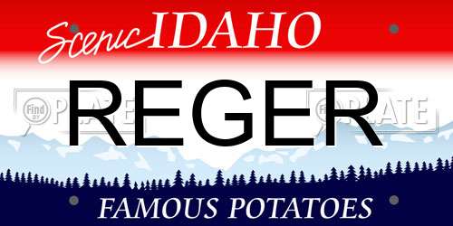 REGER Idaho License Plate