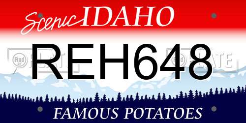 REH648 Idaho License Plate