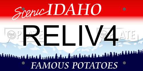 RELIV4 Idaho License Plate